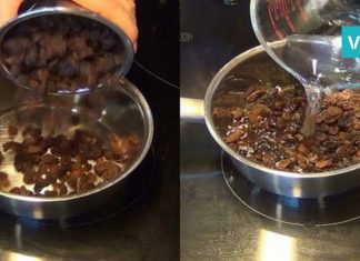 მან წყალი და ქიშმიში ერთმანეთს შეურია. ნაზავი, რომელიც ძალიან ბევრ ადამიანს ჭირდება