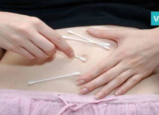 დაიდეთ ბამბის ჩხირი ჭიპზე და ამის შემდეგ მუდამ ამ მეთოდს გამოიყენებთ