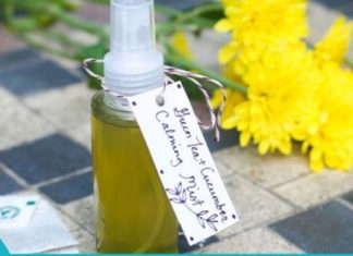 როგორ მოვამზადოთ ტანისა და სახის სპრეი მწვანე ჩაისა და კიტრის გამოყენებით იმისათვის, რომ შეავჩეროთ კანის დაბერება