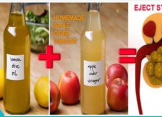 Შეურიეთ ზეითუნის ზეთი, ლიმონის წვენი და ვაშლის ძმარი, რომ გაიწმინდოთ ადვილად თირკმელები