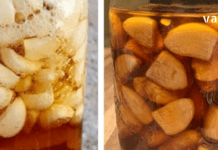 Ვაშლის ძმარი, ნიორი და თაფლი: სასწაულებრივი კომბინაცია – აძლიერებს იმუნიტეტს, აქვეითებს არტერიულ წნევას, ქოლესტერინის დონეს, სახსრების ტკივილის და ჩიყვს.