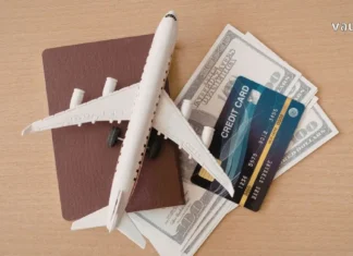 როგორ დავგეგმოთ ოცნების შვებულება: გზამკვლევი თანამედროვე მოგზაურებისთვის Travel planning essentials with laptop, airplane tickets, and world map on a wooden table