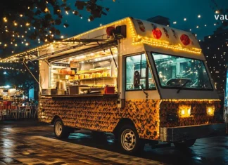 კულინარიული მოგზაურობა: ვინც სამყაროს გემოებით შეიმეცნებს A traveler enjoying local traditional dishes at an outdoor cafe with a map and passport on the table.