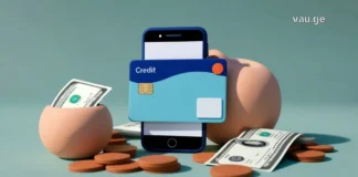 ფინანსური თავისუფლების ხელოვნება: ონლაინ კრედიტები და თანამედროვე შესაძლებლობები 3D illustration of a smartphone with a credit card, piggy bank, and cash for online credit services.