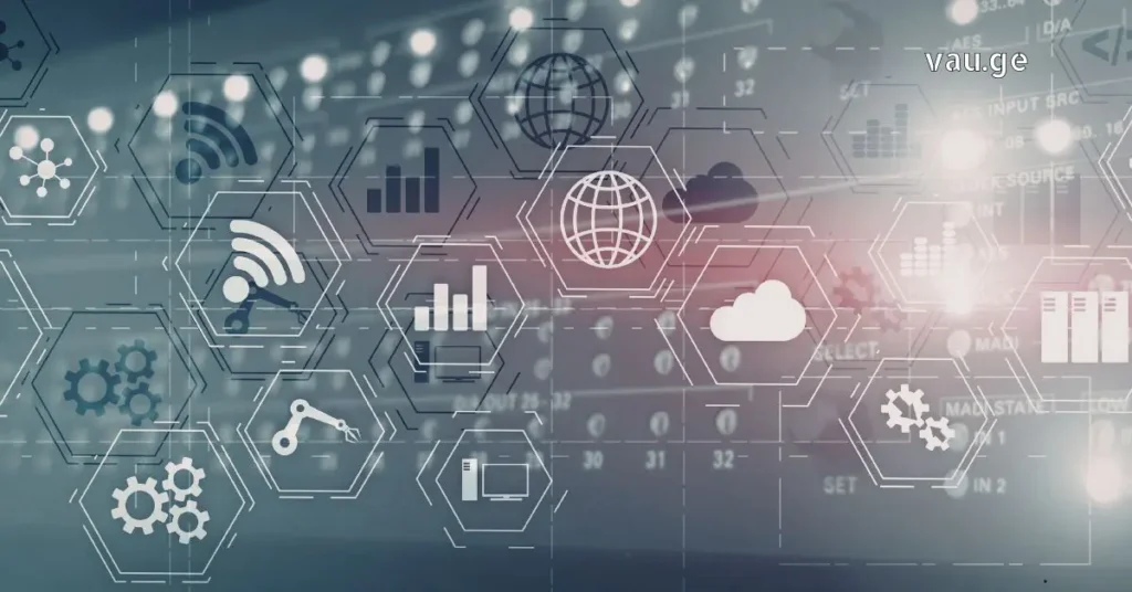 A conceptual illustration of multiple websites and digital services connected in one central internet hub.