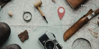 5 ქვეყნის უცნაური კანონი, რომლებიც ღიმილს მოგგვრით Vintage travel accessories on a map including a camera, compass, and wooden pipe.